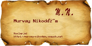 Murvay Nikodém névjegykártya